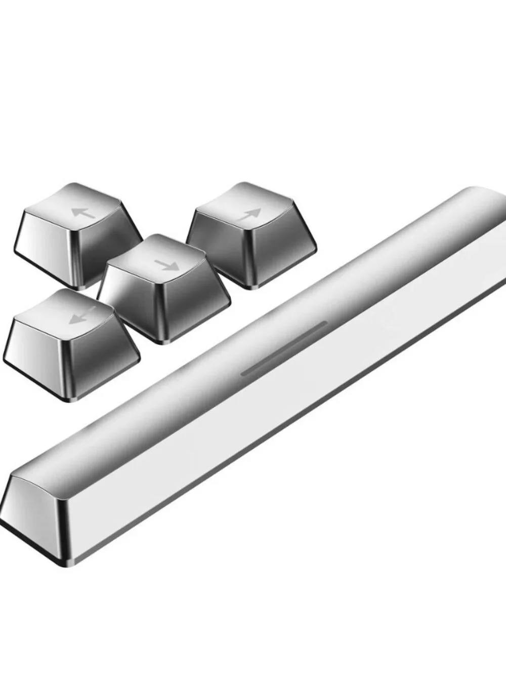 Silver Accent Key Cap Pack Arrow Keys Spacebar Replacement Keyboard Keycaps NEW